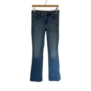 American Eagle Kick Boot Jeans Women's 8 Long Mid Rise Bootcut Medium Wash SP 25